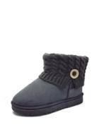 Romwe Knit Design Flat Ankle Boots