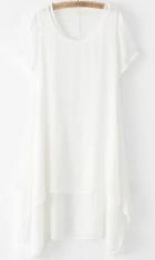 Romwe Short Sleeve Shift White Dress