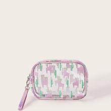 Romwe Cartoon Alpaca Pattern Makeup Bag