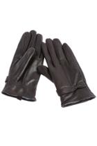 Romwe Faux Leather Gloves--brown