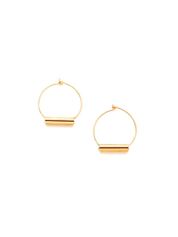 Romwe Minimalist Geometric Design Hoop Earrings