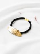 Romwe Gold Etched Plate Hair Tie