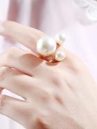 Romwe Faux Pearl Asymmetrical Ring