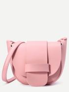 Romwe Pink Faux Leather Crossbody Bag