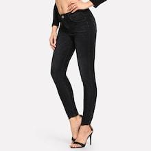 Romwe Solid Slim Jeans