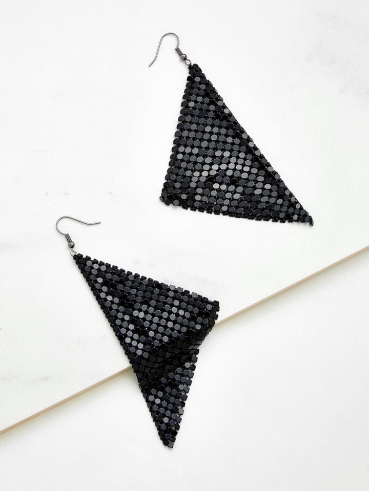 Romwe Triangle Design Drop Earrings