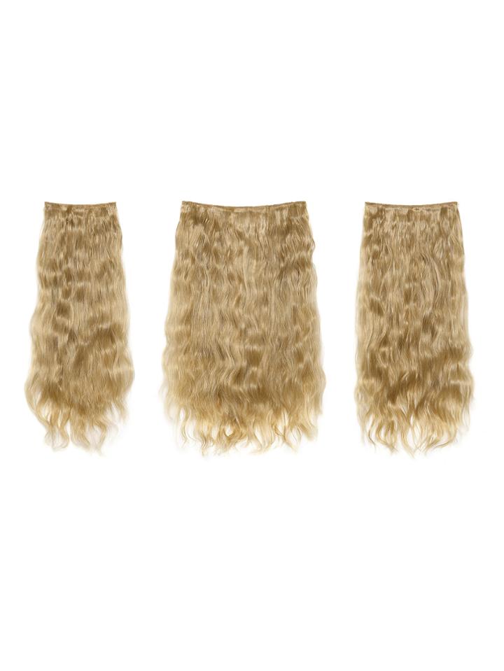 Romwe Honey Blonde Clip In Curly Hair Extension 3pcs