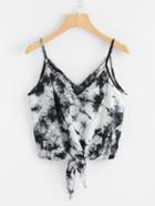 Romwe Tie Dye Knotted Cami Top