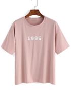 Romwe Number And Letter Print T-shirt