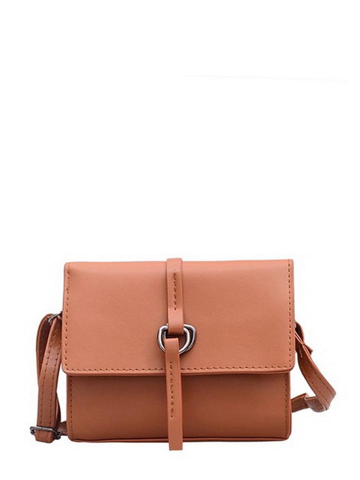 Romwe Strap Metal Buckle Flap Bag