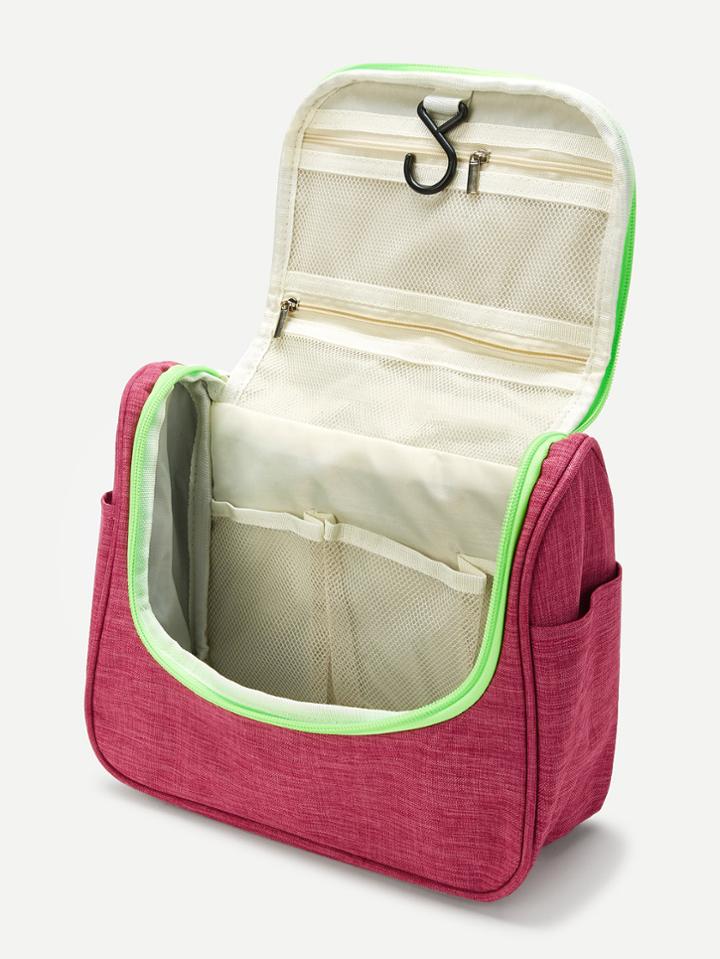 Romwe Contrast Trim Makeup Bag