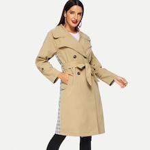 Romwe Double Breasted Belt Coat