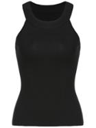 Romwe Strap Slim Black Tank Top