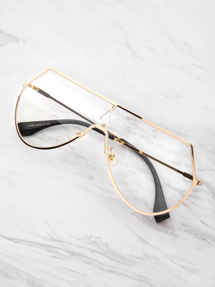 Romwe Triangle Cut Visor Glasses