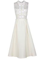 Romwe Lapel Sleeveless Sequined Hollow A Line Dress