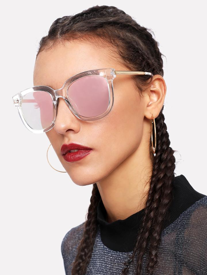 Romwe Clear Frame Sunglasses