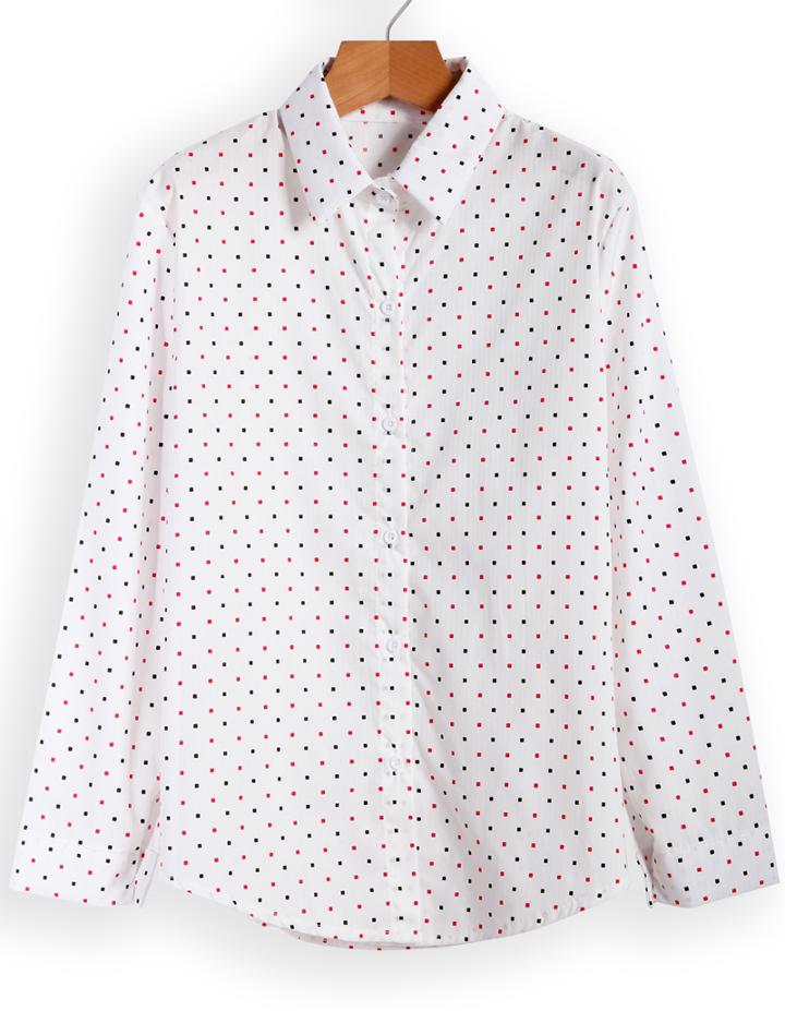 Romwe Lapel Plaid With Buttons Blouse