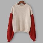 Romwe Drop Shoulder Color-block Sweater
