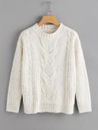 Romwe Cable Knit Speckled Jumper