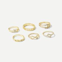 Romwe Infinity Detail Ring Set 6pcs