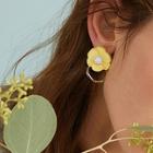 Romwe Rhinestone Flower Decor Drop Earrings 1pair