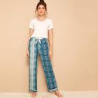 Romwe V-neck Top & Snakeskin Pants Pj Set