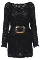 Romwe Loose Knit Black Dress