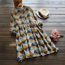 Romwe Argyle Plaid Drawstring Waist Smock Dress