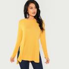 Romwe Dip Hem Split Side Casual T-shirt