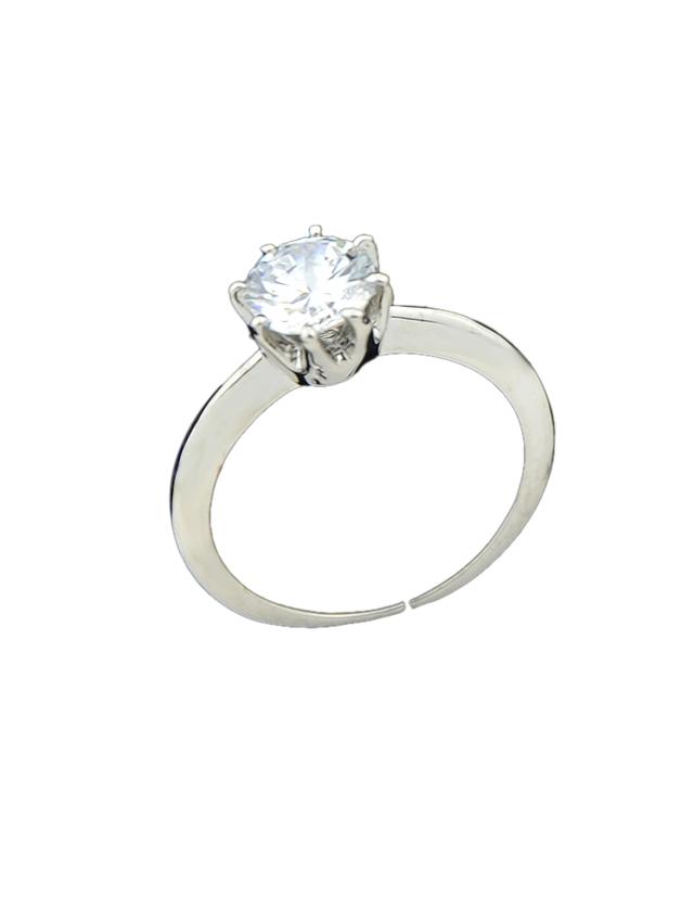 Romwe Silver Imitation Crysta Band Wedding Rings