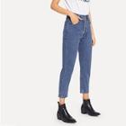 Romwe Button Front Jeans