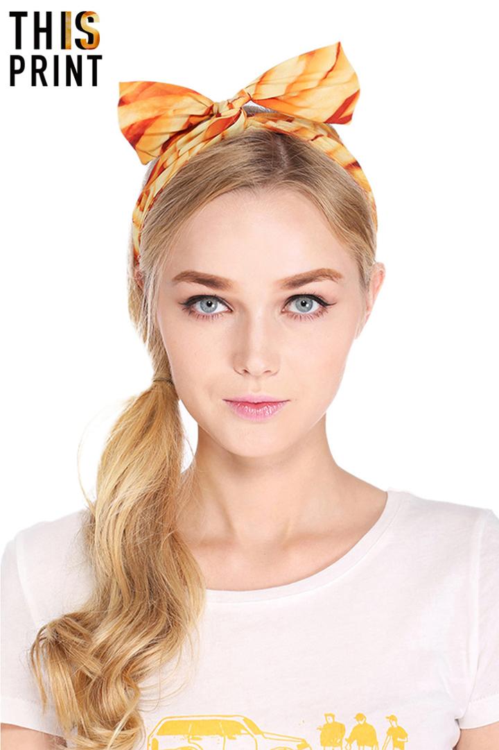 Romwe This Is Print French Fries Print Hair Band
