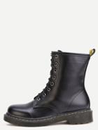 Romwe Black Faux Leather Lace Up Rubber Sole Martin Boots
