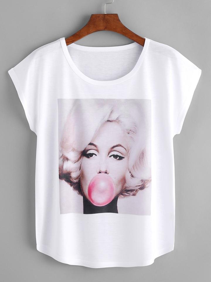 Romwe Pattern Print Tee