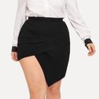 Romwe Plus Asymmetrical Hem Skirt
