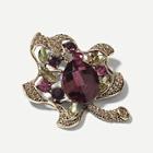 Romwe Leaf Shaped Gemstone Brooch