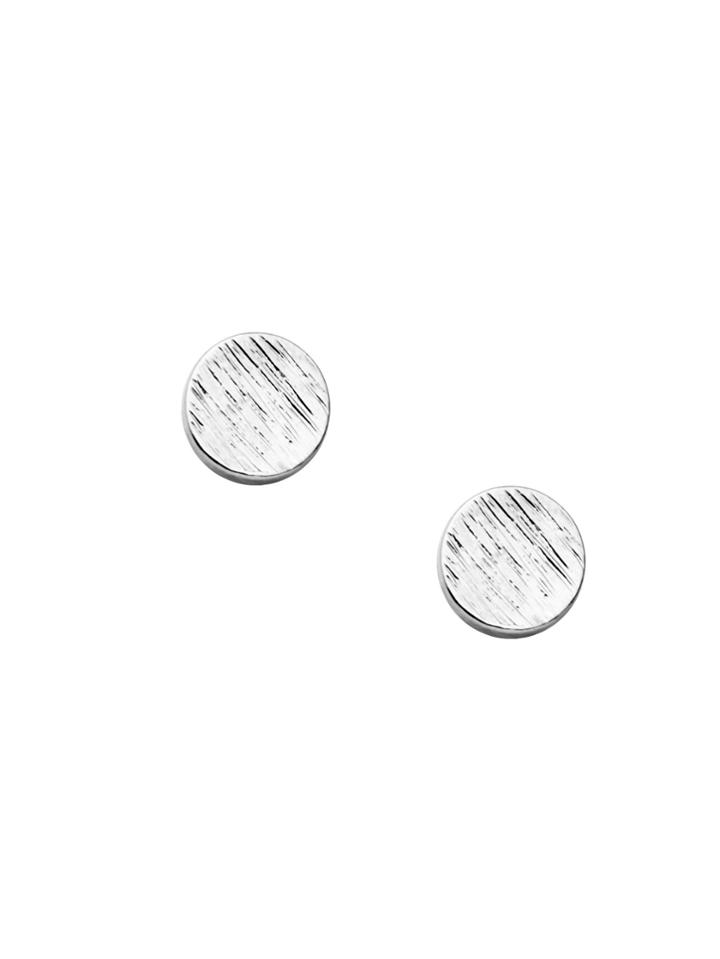 Romwe Silver Plated Coin Simple Stud Earrings