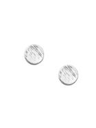 Romwe Silver Plated Coin Simple Stud Earrings