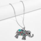 Romwe Hollow Elephant Pendant Necklace