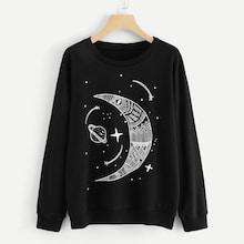 Romwe Plus Galaxy Print Sweatshirt