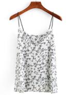 Romwe Flower Print Cami Top