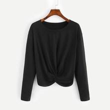 Romwe Plus Twist Front Tee