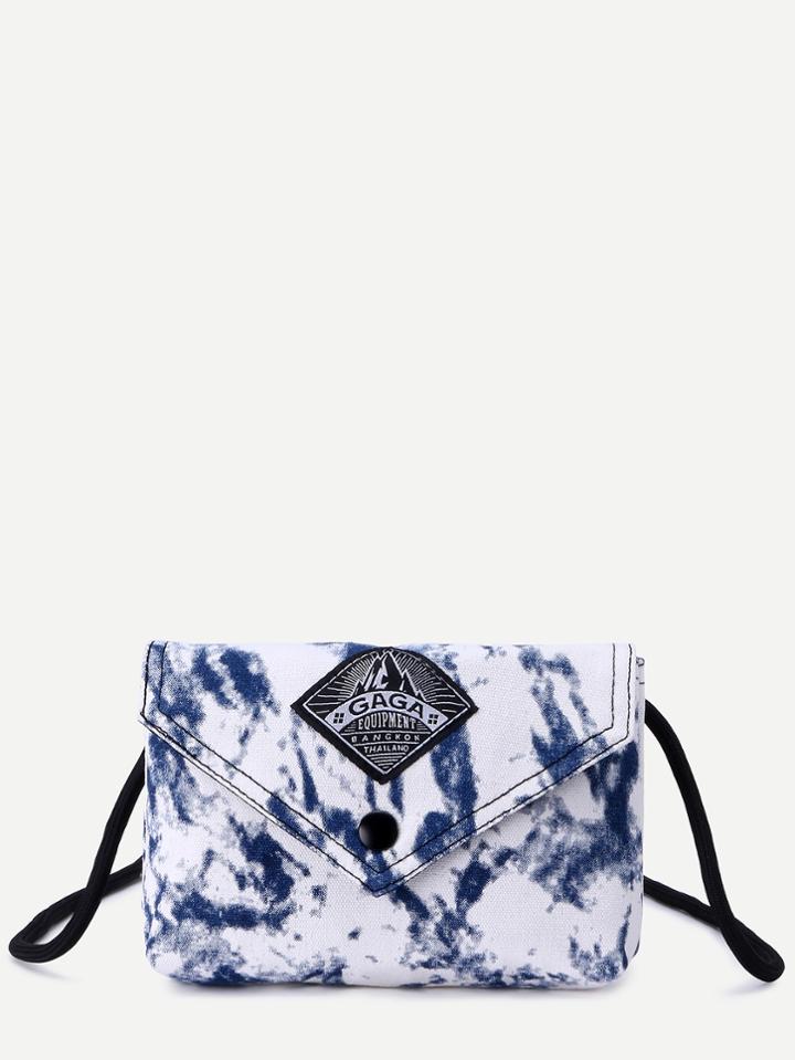 Romwe Tie Dye Faux Leather Envelope Bag