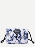 Romwe Tie Dye Faux Leather Envelope Bag