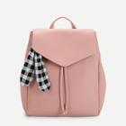 Romwe Scarf Decorated Pu Backpack