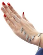 Romwe Leaf Shape Bracelet Chain With Ring