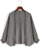 Romwe Women Bat Sleeve Grey Coat