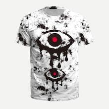 Romwe Guys Eye Print Ink Splatter Tee