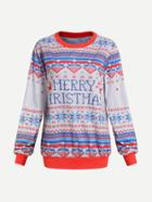 Romwe Merry Christmas Knit Sweater
