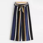 Romwe Plus Wide Leg Striped Pants